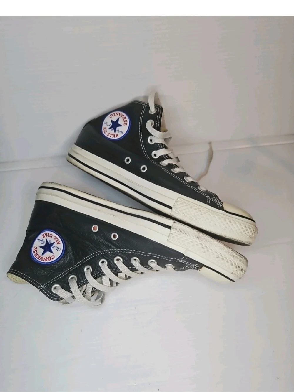 Converse Chuck Taylor Leather All Star Black Size 8.5 Men’s 10,5 Women’s - Picture 3 of 8